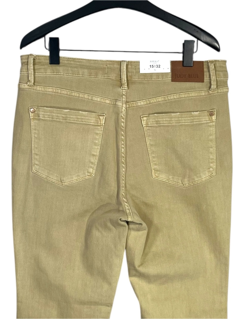 NWT Judy Blue Mid-Rise Garment Dyed Khaki Slim Bootcut Jeans 88504 size 15/32 - Picture 9 of 9